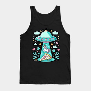 Funny Pizza Unicorn Ufo Tank Top